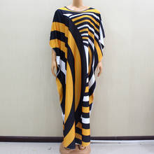 Vestido largo africano con mangas murciélago para mujer, traje de rayas a la moda, colorido, para Otoño e Invierno 2024 - compra barato