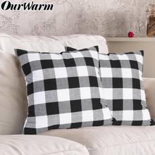 OurWarm Cushion Cover Cotton Buffalo Plaid Christmas Decorative Pillow Covers Checked Pillow Cover for Sofa Room Home Office 2024 - buy cheap