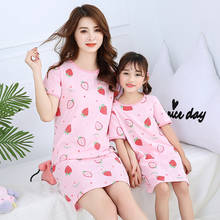 Girls Cotton Nightdress Kids Short Sleeved Sleeping Dress Princess Pajamas Baby Parent-child Nightgown Fashion Girls Night Dress 2024 - buy cheap