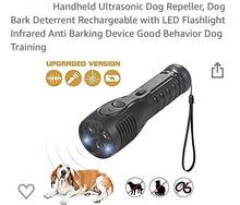 Ручной ультразвуковой отпугиватель собак, Отпугиватель лая собаки, перезаряжаемый светодиодный светодиодным фонариком, инфракрасный, устройство против лая Дрессировка собак 2024 - купить недорого