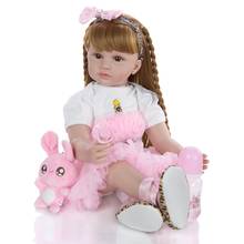 Muñeca reborn de silicona para niñas, muñeca bonita de tacto suave, de 24 pulgadas, 60cm 2024 - compra barato