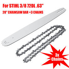 20 Inch Chainsaw Guide Bar with 3pcs Saw Chain 3/8 72DL 63" For STIHL MS290 MS291-310-340-360-380-391-440 2024 - compre barato