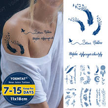 Juice Lasting Waterproof Temporary Tattoo Sticker Feather Flower Bird English Letter Flash Tatoo Female Ink Body Art Fake Tatto 2024 - buy cheap
