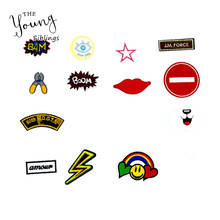 Mix Fashion Cute Cartoon Pattern Iron on Patches Applique Embroidery Badges DIY Sewing Fabric Stripes patch Clothing Accessories 2024 - buy cheap