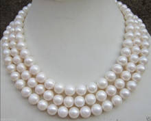 Collar de perlas blancas AAA de 9-10MM, redondas, naturales, del Mar del Sur, 50" 2024 - compra barato