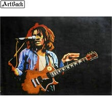 ArtBack 5d diy diamond painting "Bob Marley" full square reggae music Jamaica Singer diamond mosaic icon 3d embroidery 20x25cm 2024 - buy cheap