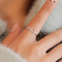 2019 Новая мода розовое золото цвет в форме сердца обручальное кольцо для женщин Прямая поставка регулируемые Открытые Кольца 2024 - купить недорого