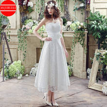 Превосходное французское кружевное короткое свадебное платье-бохо 2020 vestido de noiva летнее свадебное платье с цветком robe de mariee alibaba 2024 - купить недорого