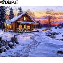 DIAPAI Алмазная картина "Снежный домик вид" вышивка крестом на заказ фото алмаз, вышивка квадратными круглыми настенный Декор для дома A26618 2024 - купить недорого