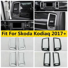 Para Skoda Kodiaq 2017 - 2021 frente tablero aire AC cubierta de ventilación de salida Trim ABS de fibra de carbono/Interior mate Accesorios 2024 - compra barato