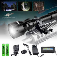 Linterna táctica T50 para Rifle de caza, luz LED con zoom, para arma militar, Riel de 20mm, con Clip de montaje 2024 - compra barato