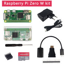 Плата Raspberry Pi Zero W в комплекте, акриловый чехол, радиатор, разъем GPIO, дополнительная камера, SD-карта 16 ГБ, адаптер питания для RPi Zero W 2022 - купить недорого