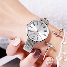 H relógio feminino luxuoso prateado, à prova d'água, única, pulseira, de quartzo, aço inoxidável 2024 - compre barato