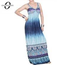 Summer Women Fashion Casual Beach Long Dress Sleeveless Bohemia Style Vacation Dress E071 2024 - buy cheap