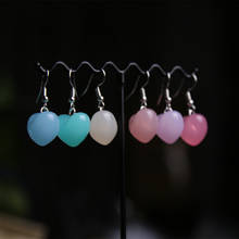 Lovely candy color Heart Drop Earrings Resin Cute Birthday Party Earrings for women Funny Unique Jewelry gift 2024 - buy cheap