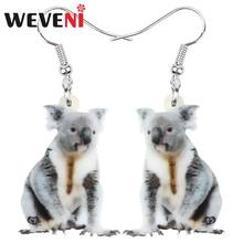 Brincos de coala acrílico weveni, joias pendentes de animais para mulheres e meninas adolescentes, presente de decoração para crianças em atacado 2024 - compre barato
