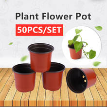 50Pcs/Set Plant Flower Pots Mini Flowerpot Desktop Greenhouse Nursery Seeds Storage Flower Pot Home Garden Decoration 90/120mm 2024 - buy cheap