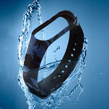 Мягкий силиконовый Камуфляжный ремешок для наручных часов, водонепроницаемый ремешок для умных часов Xiaomi Mi Band 4, браслет 4, аксессуары 2024 - купить недорого