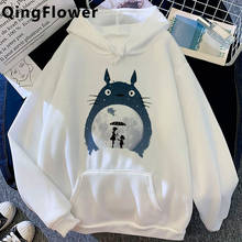 Totoro studio ghibli miyazaki hayao hoodies feminino ulzzang coréia hip hop streetwear camisolas femininas com capuz impresso grunge 2024 - compre barato