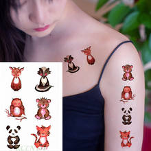 Waterproof Temporary Tattoo Stickers panda tiger owl deer fox bear animal Fake Tatto Flash Tatoo small tattoos for Women Men kid 2024 - buy cheap