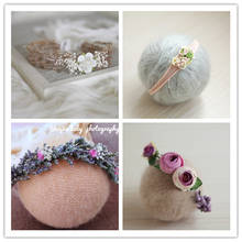 Newborn baby headband photography props camellia garland full moon 100 days party studio headdress hair accessories 2024 - buy cheap