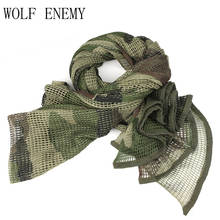 Russian YEGER Woodland Camo Tactical Army Mesh Cotton Scarf Hiking Scarves Sniper Veil Net 186cm*86cm 2024 - buy cheap