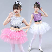 Children Jazz Dance Costumes Sequins Girls Street Dance Show Clothes Kids Hip Hop Stage Dancing Suits Jazz dance dress for girls 2024 - buy cheap