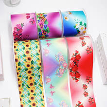 DIY Cartoon Flower Printed Grosgrain Ribbon For Craft Supplies Sewing Accessories 5 Yards. 34065 2024 - buy cheap