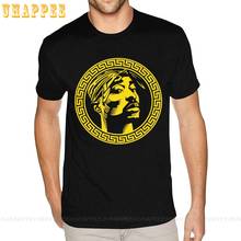 Preto tupac shakur t-shirts 6xl masculino melhor camisa 2024 - compre barato