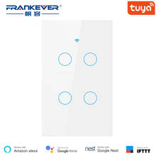 FrankEver Wifi Smart Switch US Smart Wall Touch Panel Light Switch 1 2 3 4 Gang Tuya Smart Life App Works with Alexa Google Home 2024 - buy cheap