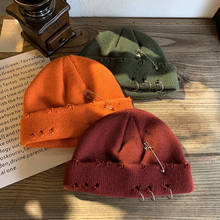 Gorro grueso y cálido para mujer, gorros Harajuku de punto, moda coreana, Hip hop, Unisex, básico, para Otoño e Invierno 2024 - compra barato