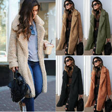 Casaco de pele falsa, casaco feminino quente de pele, jaqueta de pele para outono e inverno, sobretudo de pelúcia para mulheres, casaco longo de pele 2024 - compre barato