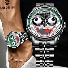 2021 LIGE Design Luxury Automatic Mechanical Mens Watches  Personality Fashion Waterproof Watch Men's Stainless Steel Wristwatch 2024 - buy cheap