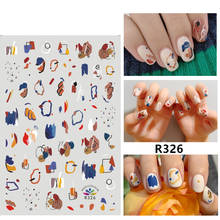 Self-adhesive 3D Stickers for Nails Abstract Graffiti Nail Art Decorations Small Size Fashion Stickers Women Girl Nail Foil 2024 - buy cheap