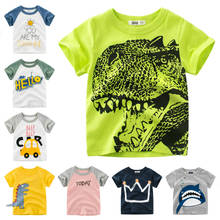 Cartoon Dinosaur T Shirt Boys 2019 Summer Children's Clothing Toddler Cotton Tops Tee Baby Boy Kids T-shirt 2-7Y 2024 - buy cheap