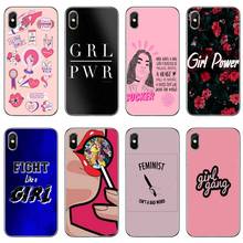 Menina feminista silicone caso de telefone para o iphone x xr xs 11 pro max 8 7 6 s mais 5 5S se 4S 4 ipod touch 5 6 2024 - compre barato