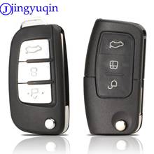 Jingyuqin capa para chave remota, 10p, 3 botões, dobrável, veículo ford mondeo focus fiesta com controle remoto 2024 - compre barato