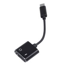 Adaptador tipo C Aux o USB tipo C a conector de auriculares de 3,5mm para Xiaomi Mi 6, Huawei sin conector 3,5 (negro) 2024 - compra barato