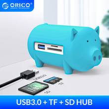 ORICO Cute Pig 4 Ports USB 3.0 OTG Hub USB Splitter Support TF SD Card Reader for MacBook Air Laptop PC USB3.0 Hub 2024 - buy cheap