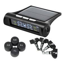 1Set Car TPMS Tire Pressure Monitoring System Solar With External And Internal Sensors Real-time Display 6 Alarm Modes 2024 - buy cheap