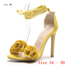Sandalias de gladiador de tacón alto para mujer, zapatos de verano, talla grande 34-50 2024 - compra barato