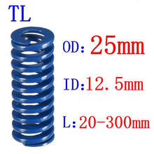 Mola de compressão, 1 peça, od, 25mm, id, 12.5mm, comprimento 120-300mm, carga de luz azul, espiral, estampagem, helicoidal, venda imperdível 2024 - compre barato