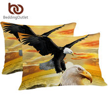 Beddingoutlet eagles fronha mar 3d impresso fronha microfibra fotografia cênica fronha 50x75cm para adultos cama 2024 - compre barato