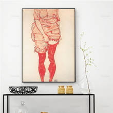 Egon Schiele Print Stehende Frau in Rot, Woman in Red Tights, Schiele Art Print, Modern Print, Wall Art Poster Print - Prints 2024 - buy cheap