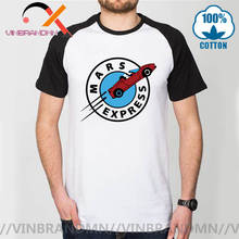 Men's Starman Cotton Tesla Roadster Tops Tee shirt Selling MARS EXPRESS falcon heavy Tesla Elon Musk Short Sleeves T Shirt 2024 - buy cheap