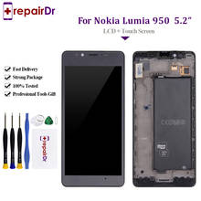 Протестировано для Microsoft Nokia Lumia 950 ЖК-дисплей сенсорный экран дигитайзер сборка с рамкой Замена 5,2 "для Nokia 950 LCD 2024 - купить недорого