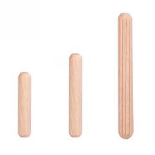 50pcs Cabinet Drawer Round Fluted Wooden Craft Dowel Pins Rods M6*30/40/50mm 2024 - buy cheap