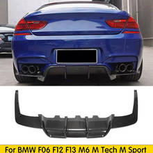 Kit de carrocería para parachoques trasero, difusor de labio de fibra de carbono Serie 6 para BMW F06 F12 F13 M6 M Tech M Sport 2013-2016 2024 - compra barato