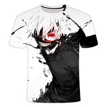 Camiseta masculina com estampa 3d do anime, camiseta de manga curta moderna estilo hip hop tokyo ghoul, verão 2021 2024 - compre barato