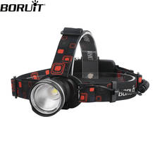 BORUIT RJ-2190 LED Headlamp Zoom 3-Mode Rechargeable Headlight 18650 Battery Flashlight Waterproof  Camping Fishing Head Torch 2024 - buy cheap